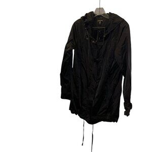 eileen fisher black lightweight classic anorak field jacket EUC XS